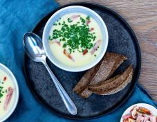 Kartoffelsuppe mit Schinken oder Lachs